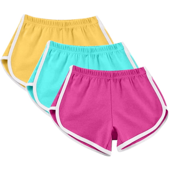 Titcea Yoga Shorts for Women 3 Pack Solid Color High Waist Loose Fitted Gym Workout Shorts, S-3XL