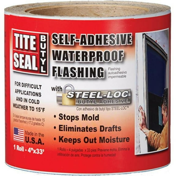 Cofair Products TSB433 4 in. x 33 ft. White Butyl Flashing