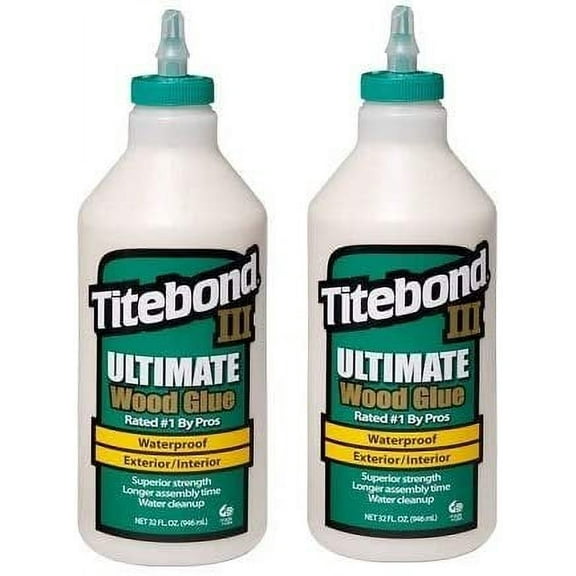 Titebond 1415 III Ultimate Wood Glue, 32-Ounce Bottle,Tan, 1 Qt Pack of 2