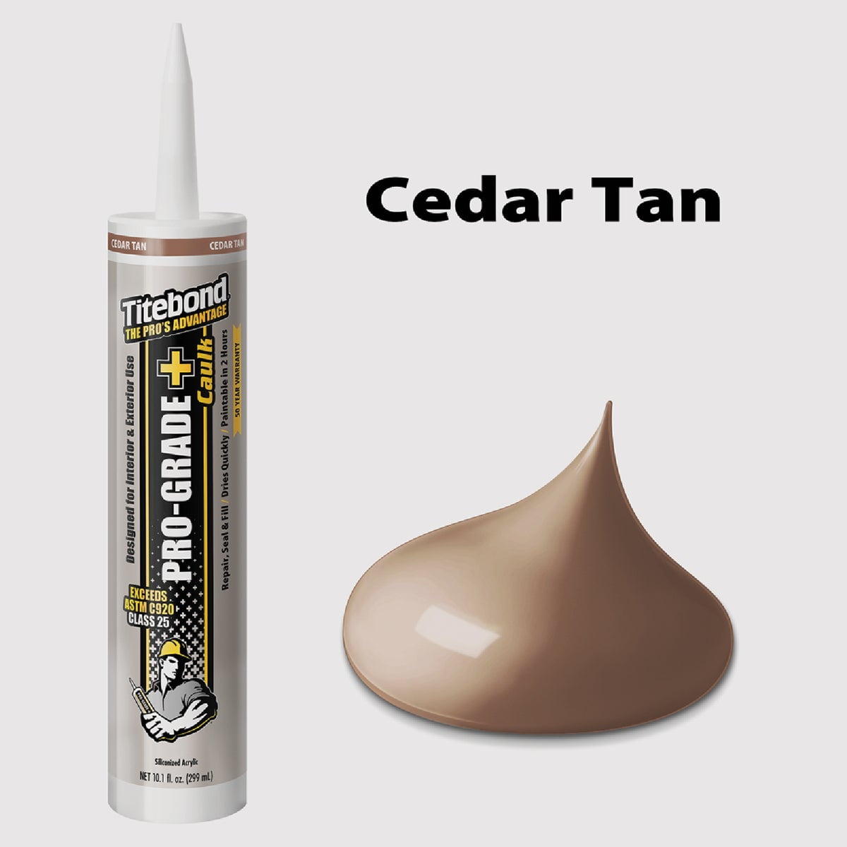 Titebond ProGrade Plus 10.1 Oz. Silicone Caulk, Cedar Tan 8451