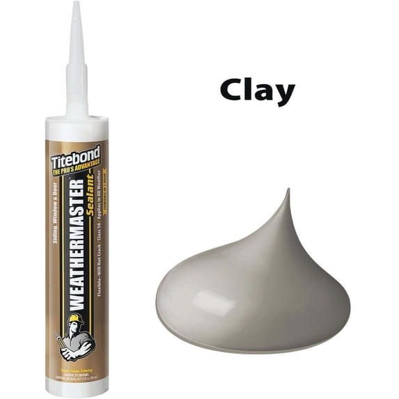 Titebond WeatherMaster Polymer Sealant - Weather-Resistant - 10.1 Oz, Clay Beige