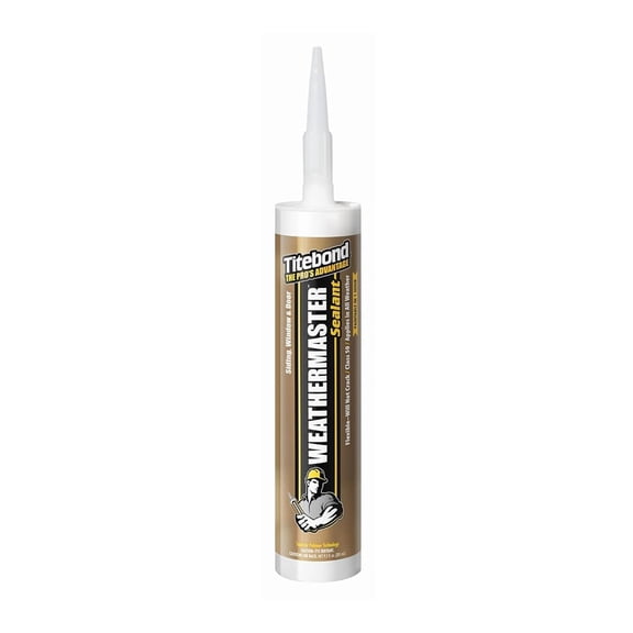 Titebond WeatherMaster Sealant, Brown Polymer Exterior Caulk for Windows, Doors, Siding & Trim, Flexible, UV-Resistant, Paintable in 1 Hour, Low VOC 44261, 9.5 Oz. Cartridge