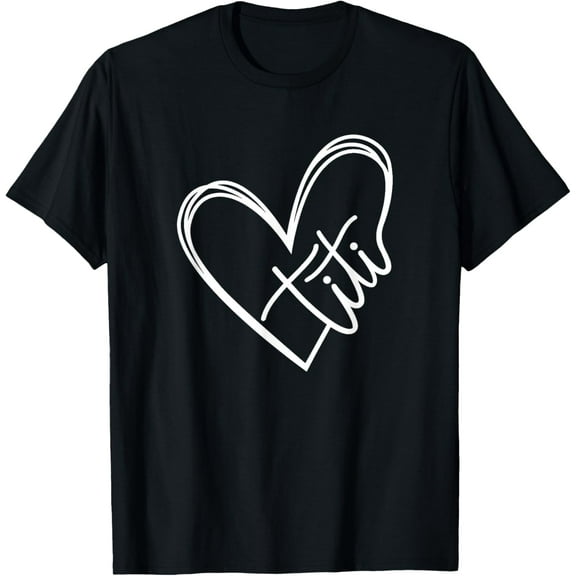 Titi Heart Minimalist Auntie Best Aunt Ever Gift T-Shirt
