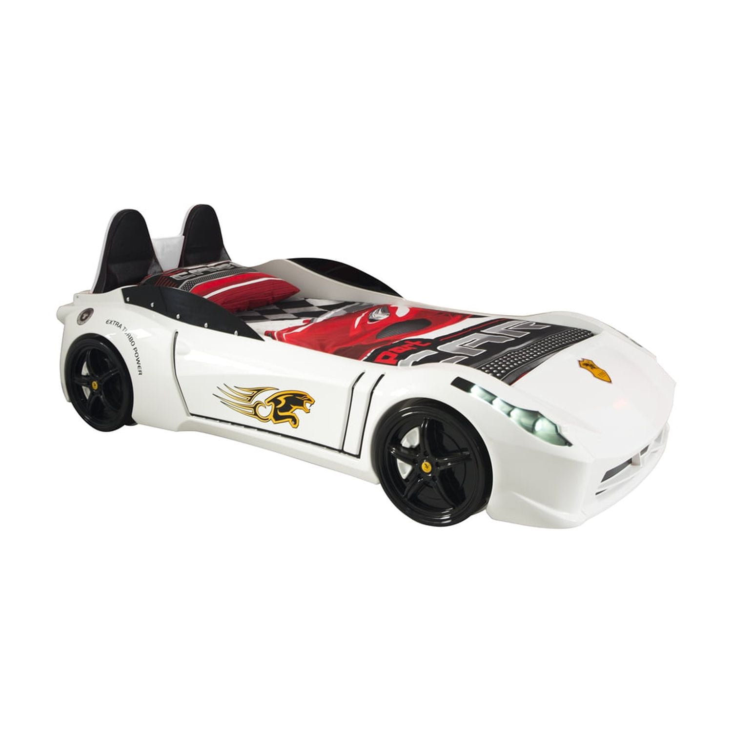 Titi Racer Modern TT Twin Race Car Bed with Remote Control