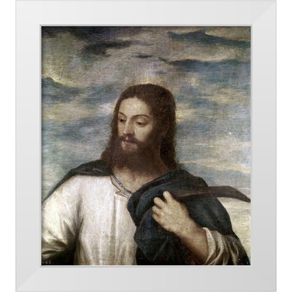 Titian 12x13 White Modern Wood Framed Museum Art Print Titled - Our Saviour