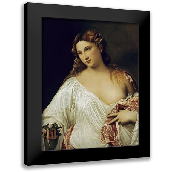 Titian 12x14 Black Modern Framed Museum Art Print Titled - Flora