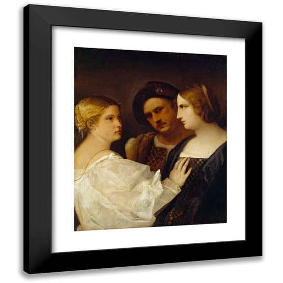 Titian 12x14 Black Modern Framed Museum Art Print Titled - The Appeal (Between Early to Mid-16th Century)