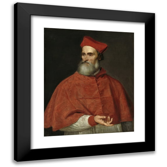 Titian 15x18 Black Modern Framed Museum Art Print Titled - Cardinal Pietro Bembo (1539-1540)
