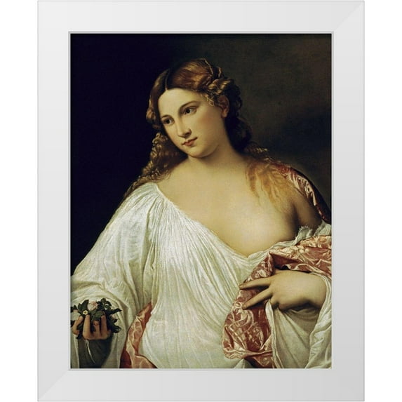 Titian 26x32 White Modern Wood Framed Museum Art Print Titled - Flora