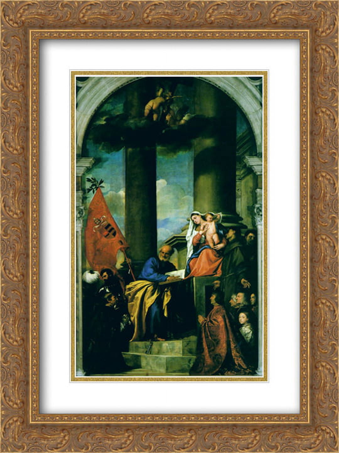 Titian 2x Matted 18x24 Gold Ornate Framed Art Print 'Madonna with ...