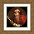 thumbnail image 1 of Titian 2x Matted 20x20 Gold Ornate Framed Art Print 'St Jerome', 1 of 2