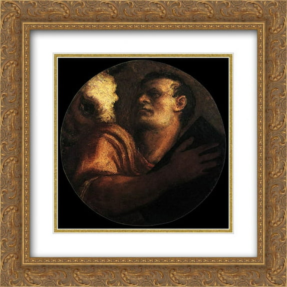 Titian 2x Matted 20x20 Gold Ornate Framed Art Print 'St Luke'