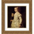 thumbnail image 1 of Titian 2x Matted 20x22 Gold Ornate Framed Art Print 'Portrait of a Lady in White', 1 of 2