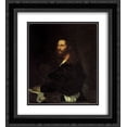 thumbnail image 1 of Titian 2x Matted 20x24 Black Ornate Framed Art Print 'Portrait of a Musician', 1 of 2