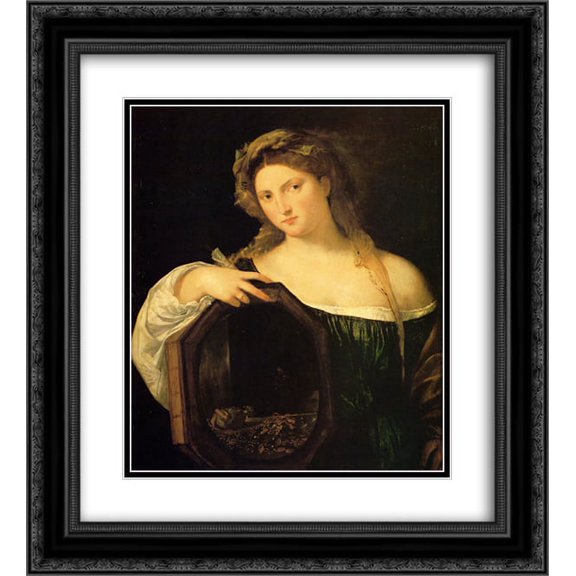 Titian 2x Matted 20x24 Black Ornate Framed Art Print 'Profane Love'