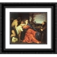 thumbnail image 1 of Titian 2x Matted 24x20 Black Ornate Framed Art Print 'Holy Family and Donor', 1 of 2