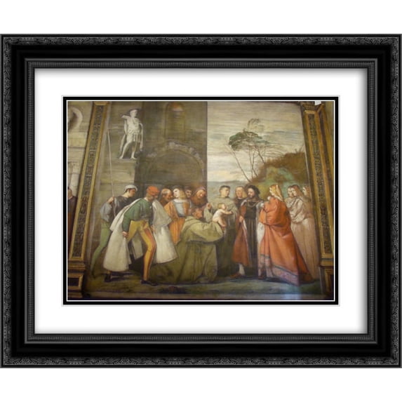 Titian 2x Matted 24x20 Black Ornate Framed Art Print 'Saint Anthony'