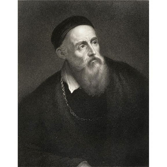 Titian Tiziano Vecelli Or Tiziano Vecellio C1488 & 90-1576 Italian Painter From The Book Gallery of Portraits Published Poster Print, Large - 26 x 34