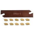 thumbnail image 1 of Title 9 SPB26 3 Partial Blade Grooving Tool Holder with 10 GTN3 SP300 Inserts Suitable for Semi finishing Steel, 1 of 10