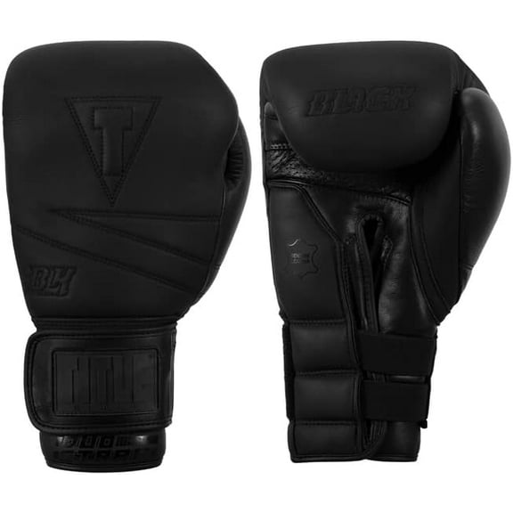 Title Black Bolstered Leather Bag Gloves - Boxing Gloves, Punching Bag Gloves, Kickboxing Gloves, Punching Gloves, Heavy Bag Gloves, Boxing Equipment