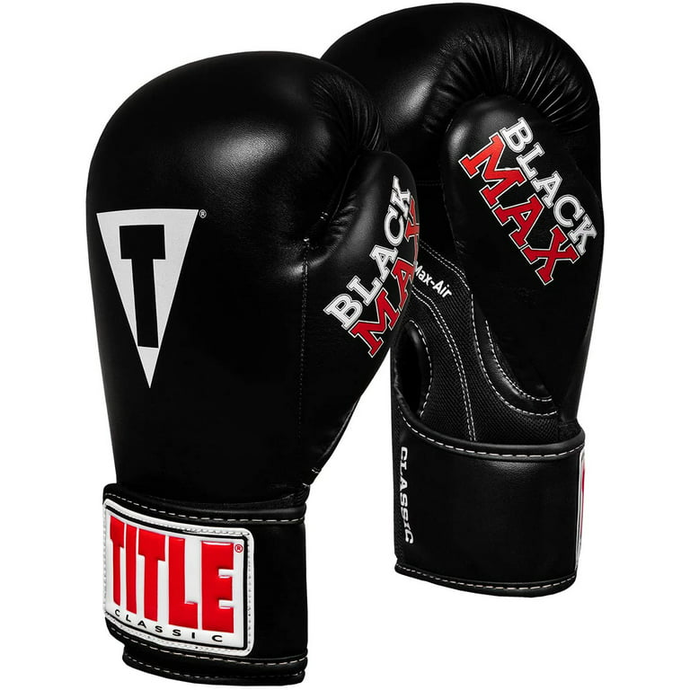 Title Boxing Classic Max Hook and Loop Boxing Gloves - 12 oz. - Black