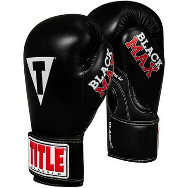 Title Boxing Classic Max Hook and Loop Boxing Gloves - 6 oz. - Black