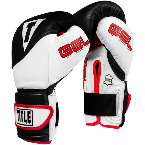 Title Boxing Gel Suspense Training Gloves - 14 oz - Black/White