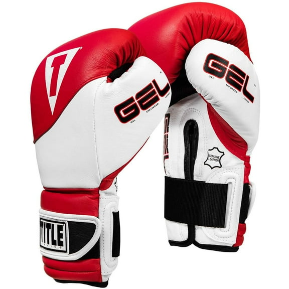 Title Boxing Gel Suspense Training Gloves - 16 oz. - Red/White
