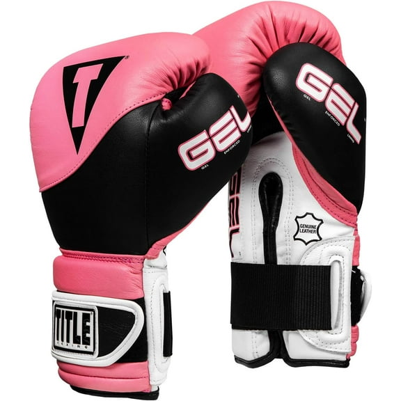 Title Boxing Gel Suspense Training Gloves, Pink/Black, 16 oz
