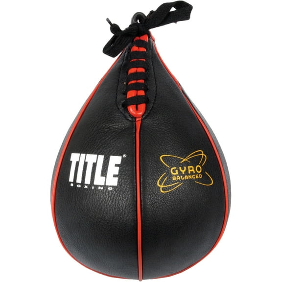 Title Boxing Gyro Balanced Leather Punch Training Speed Bag - Small - Black