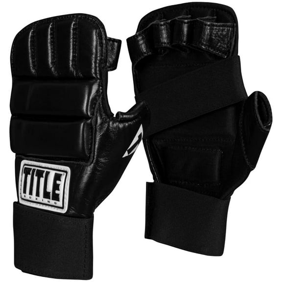 Title Boxing Leather Super Speed Bag Gloves - Large - Black