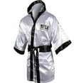 thumbnail image 1 of Title Boxing Stock Full Length Satin Walkout Robe - Youth Medium - White/Black, 1 of 4