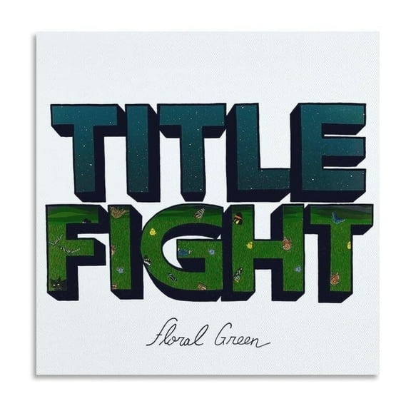 Title Fight Floral Green Canvas Poster Bedroom Decoration Landscape Office Valentine's Birthday Gift