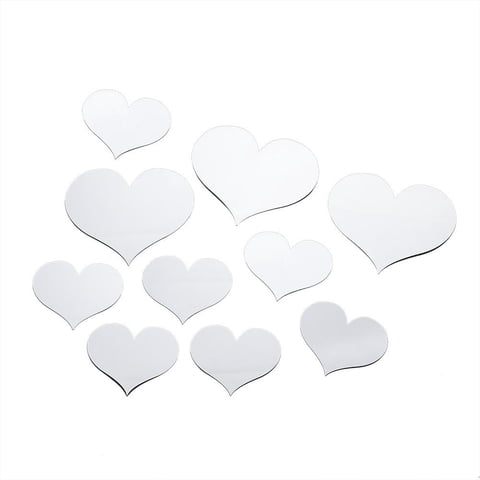 Title: Mirror Wall with Peel and Stick Adhesive, Wall Decor for Living Room, Valentine's Day Gift and Housewarming Decorations (10 Pack)