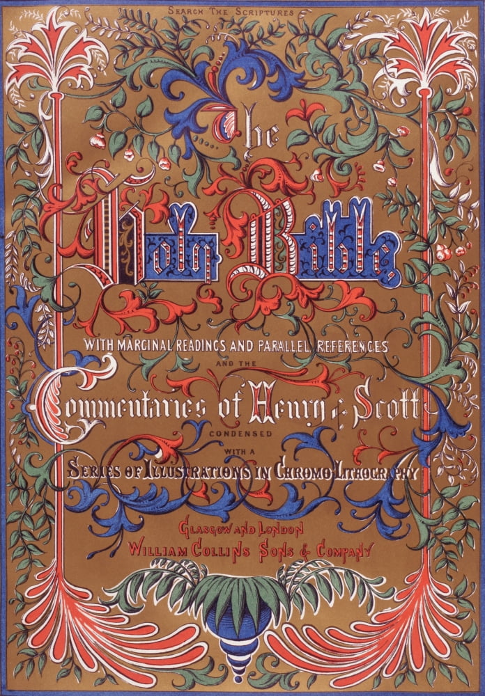 Title Page Of The Holy Bible Published By William Collins Sons & Company In 1869 Chromolithograph By JM Kronheim & Co Canvas Art - Ken Welsh Design Pics (12 x 17)