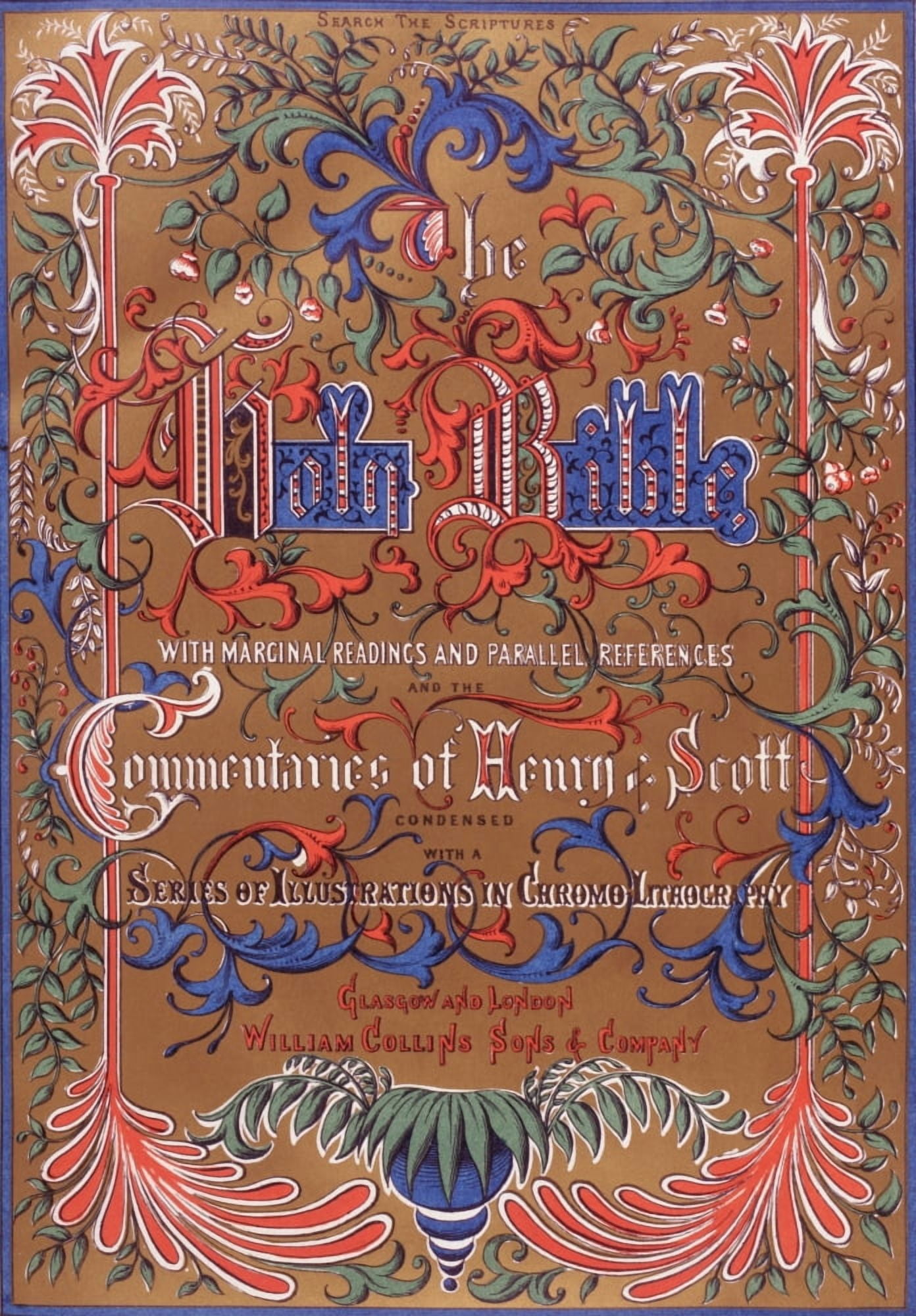 Title Page Of The Holy Bible Published By William Collins Sons & Company In 1869 Chromolithograph By JM Kronheim & Co Canvas Art - Ken Welsh  Design Pics (24 x 34)