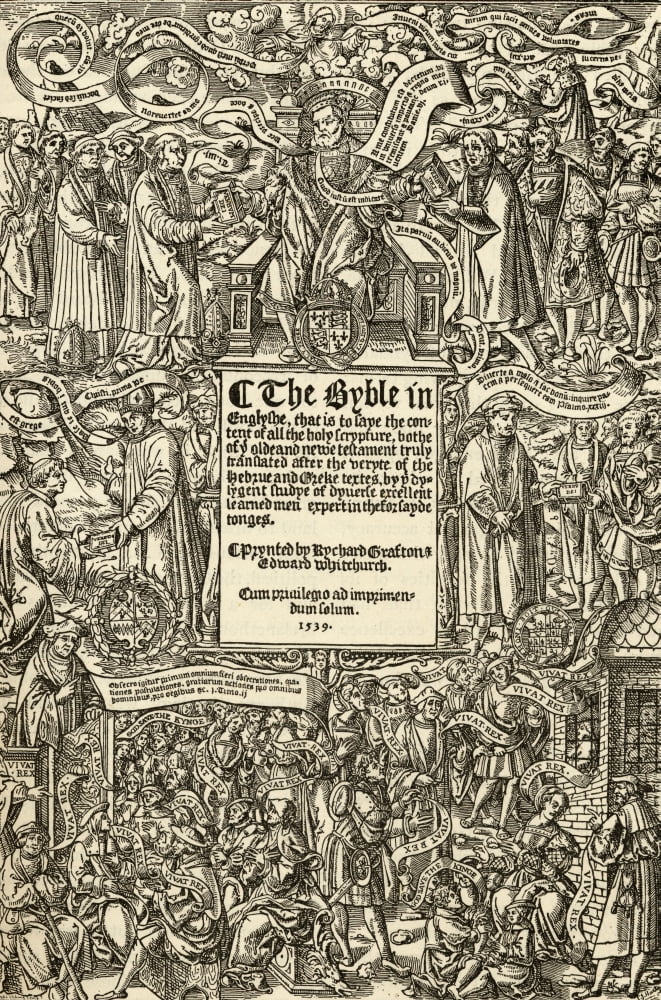 Title Page Of The First Edition Of The Great Bible 1539 Canvas Art - Ken Welsh Design Pics (12 x 18)