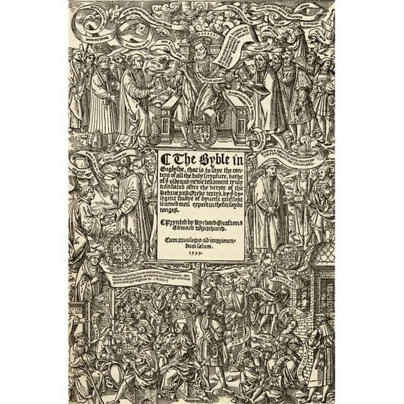 Title Page of The First Edition of The Great Bible 1539 Poster Print - 24 x 36