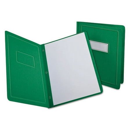 Title Panel And Border Front Report Cover, Three-Prong Fastener, 0.5" Capacity, 8.5 X 11, Light Green/light Green, 25/box | Bundle of 2 Boxes