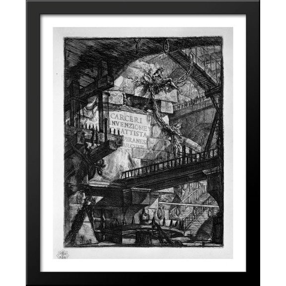 Title Plate 28x34 Large Black Wood Framed Print Art by Giovanni Battista Piranesi