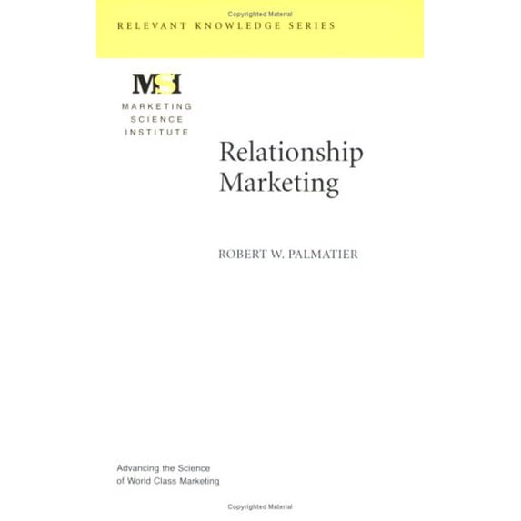 Pre-Owned Title: Relationship Marketing Marketing Science Institute Paperback