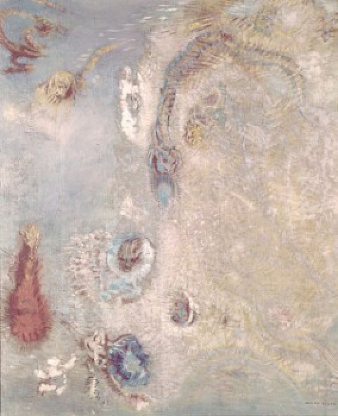 Title Unknown (Abstract Fantasy) Odilon Redon (1840-1916 French) Canvas Art - Odilon Redon (18 x 24)