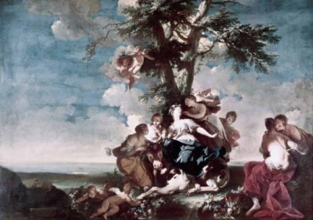 Title Unknown (Allegorical Scene) by Giovanni Domenico Ferretti (1692-1769) Canvas Art - Giovanni Domenico Ferretti (24 x 36)