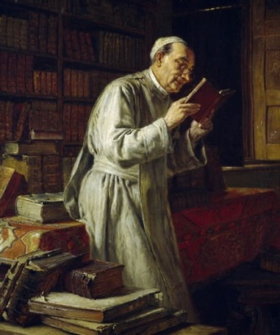 Title Unknown (Clergyman in his Study) 1899 Eduard von Grutzner (1846-1925 German) Canvas Art - Eduard von Grutzner (24 x 36)