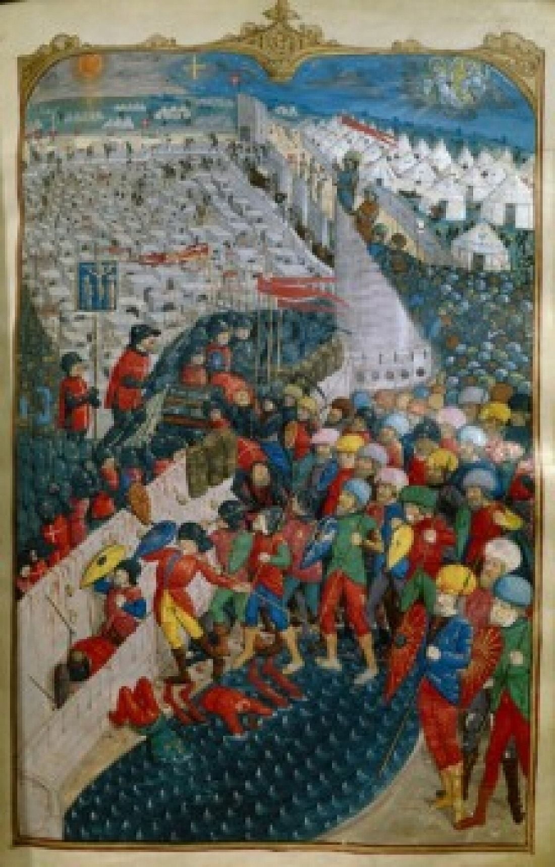 Title Unknown (Knights Battling) manuscript France Paris Bibliotheque Nationale Canvas Art - Bibliotheque Nationale (24 x 36)