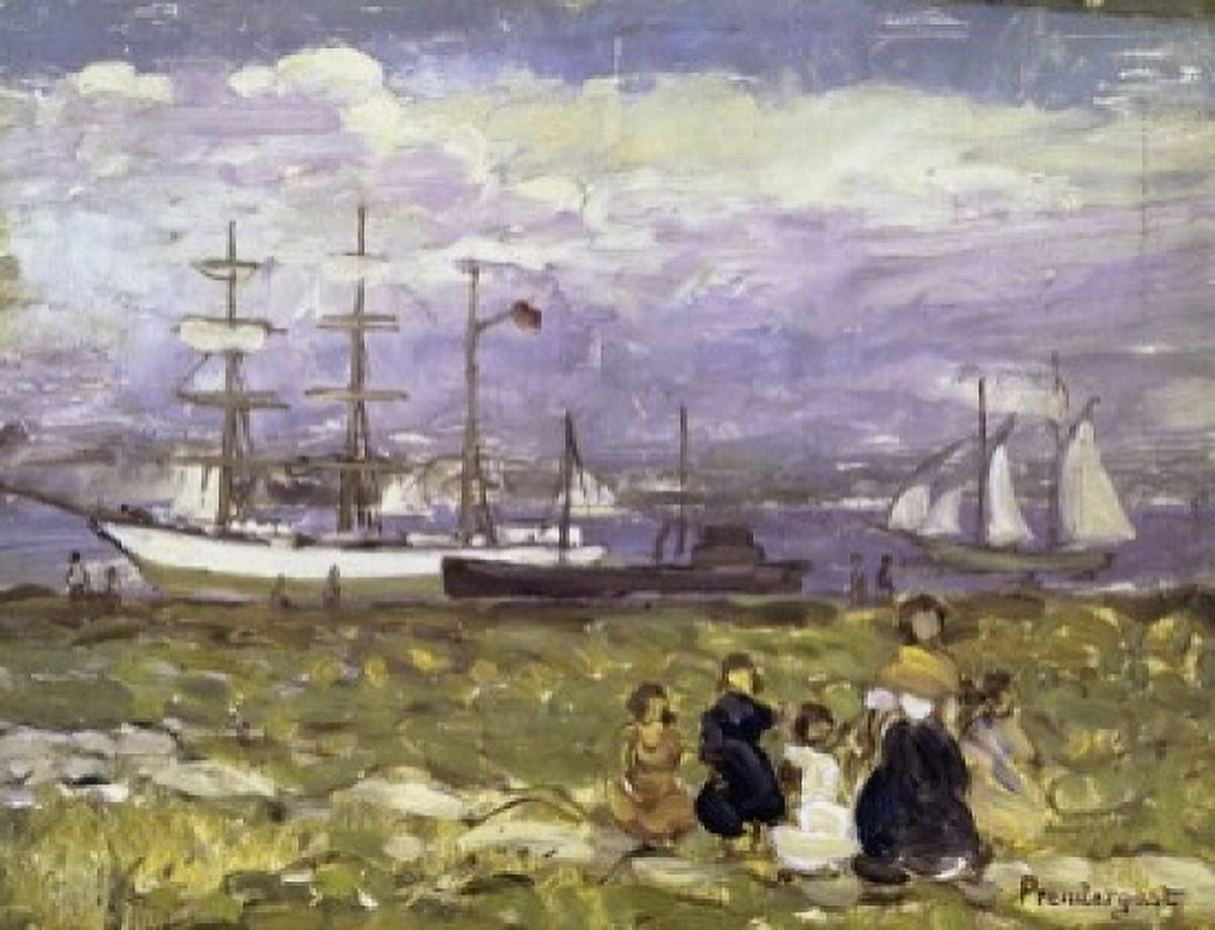 Title Unknown Maurice Brazil Prendergast (1859-1924American) Canvas Art - (24 x 36)
