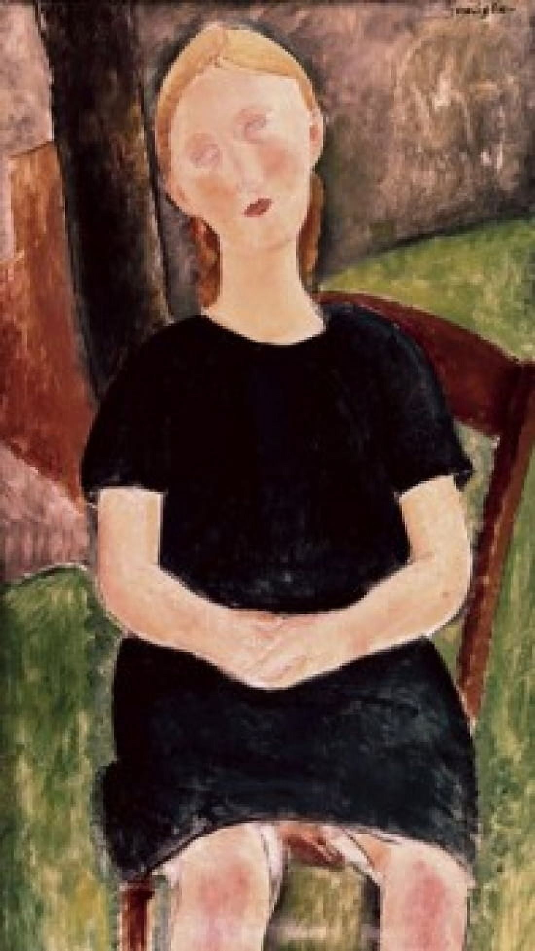 Title Unknown (Portrait of a Woman) Amedeo Modigliani (1884-1920 Italian) Solomon R Guggenheim Museum New York Canvas Art - Amedeo Modigliani (24 x 36)