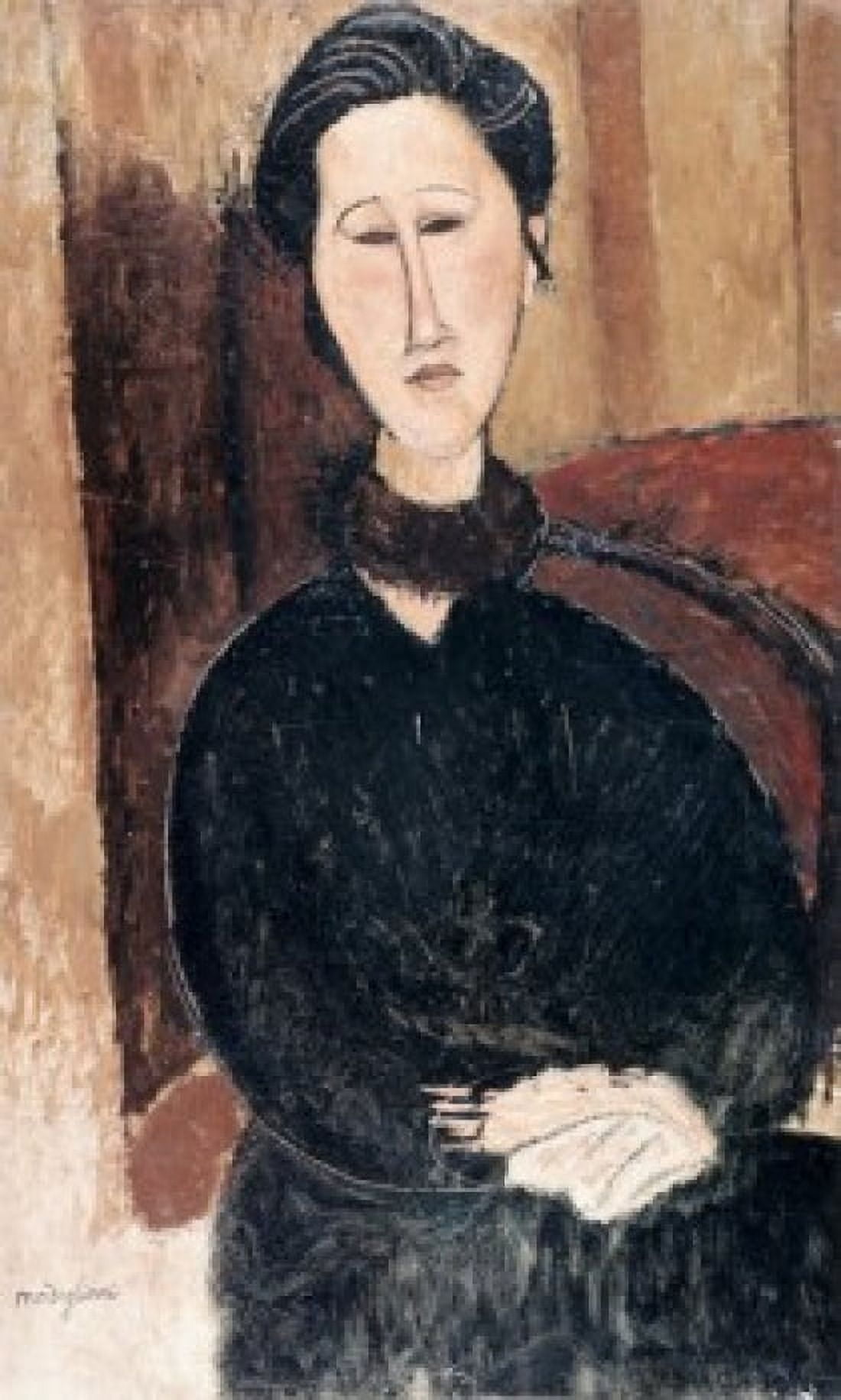 Title Unknown (Portrait of a Woman) Amedeo Modigliani (1884-1920 Italian) Solomon R Guggenheim Museum New York Canvas Art - Amedeo Modigliani (24 x 36)