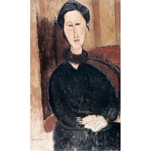 Title Unknown (Portrait of a Woman) Amedeo Modigliani (1884-1920 Italian) Solomon R Guggenheim Museum New York Canvas Art - Amedeo Modigliani (24 x 36)