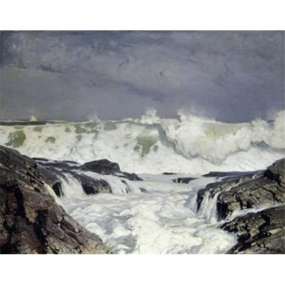 Title Unknown Rolling Surf Frederick Judd Waugh 1861-1940 American Poster Print - 18 x 24 in.